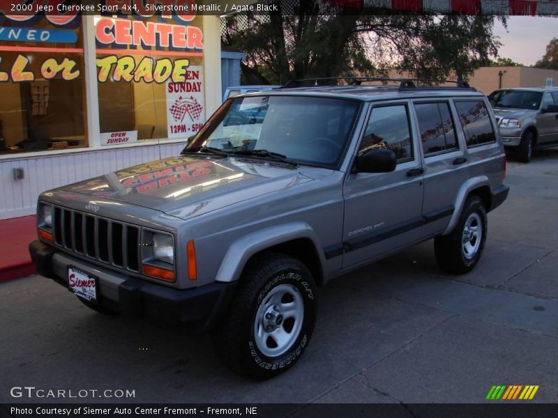 Silverstone Metallic / Agate Black 2000 Jeep Cherokee Sport 4x4