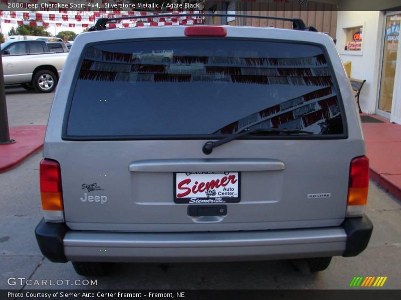 Silverstone Metallic / Agate Black 2000 Jeep Cherokee Sport 4x4