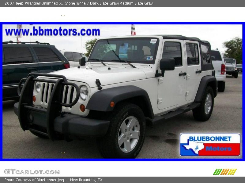 Stone White / Dark Slate Gray/Medium Slate Gray 2007 Jeep Wrangler Unlimited X