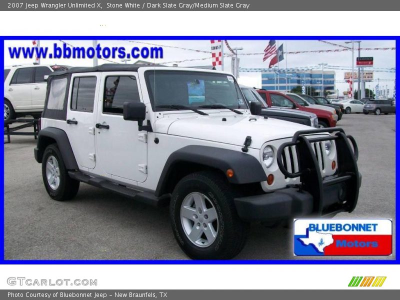 Stone White / Dark Slate Gray/Medium Slate Gray 2007 Jeep Wrangler Unlimited X
