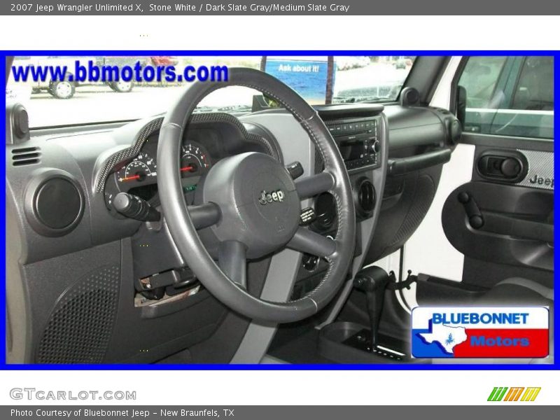 Stone White / Dark Slate Gray/Medium Slate Gray 2007 Jeep Wrangler Unlimited X