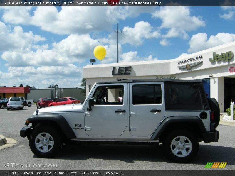 Bright Silver Metallic / Dark Slate Gray/Medium Slate Gray 2009 Jeep Wrangler Unlimited X