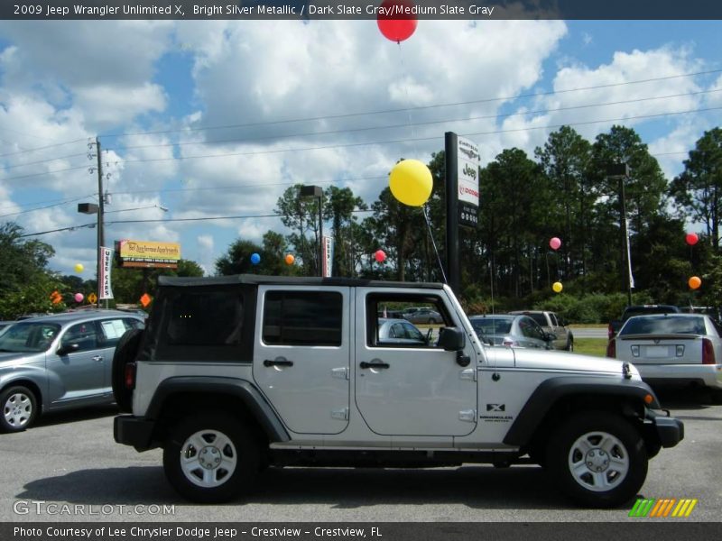 Bright Silver Metallic / Dark Slate Gray/Medium Slate Gray 2009 Jeep Wrangler Unlimited X