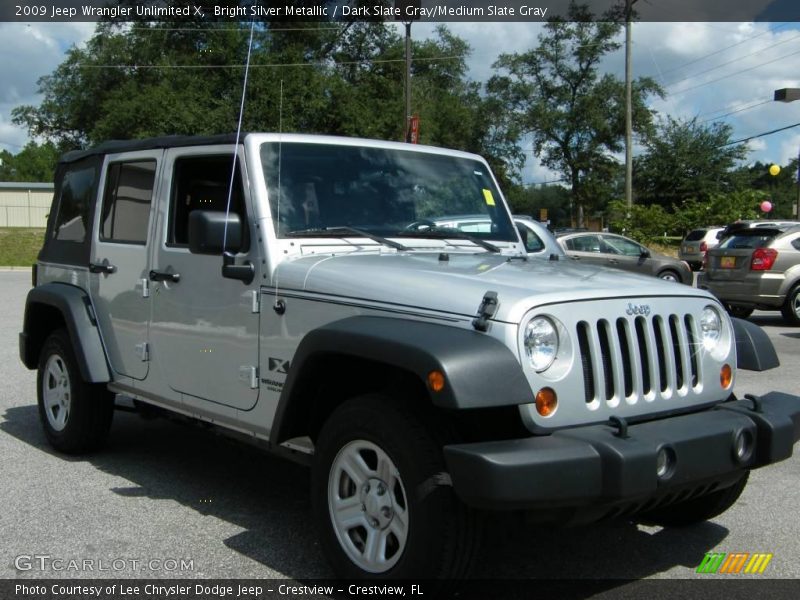 Bright Silver Metallic / Dark Slate Gray/Medium Slate Gray 2009 Jeep Wrangler Unlimited X
