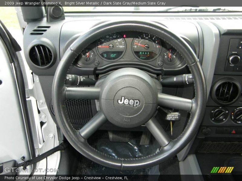 Bright Silver Metallic / Dark Slate Gray/Medium Slate Gray 2009 Jeep Wrangler Unlimited X