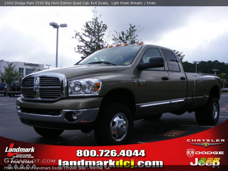 Light Khaki Metallic / Khaki 2009 Dodge Ram 3500 Big Horn Edition Quad Cab 4x4 Dually