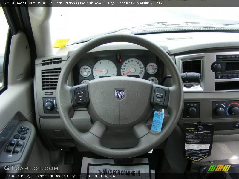 Light Khaki Metallic / Khaki 2009 Dodge Ram 3500 Big Horn Edition Quad Cab 4x4 Dually