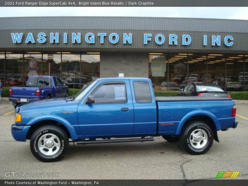 Bright Island Blue Metallic / Dark Graphite 2001 Ford Ranger Edge SuperCab 4x4