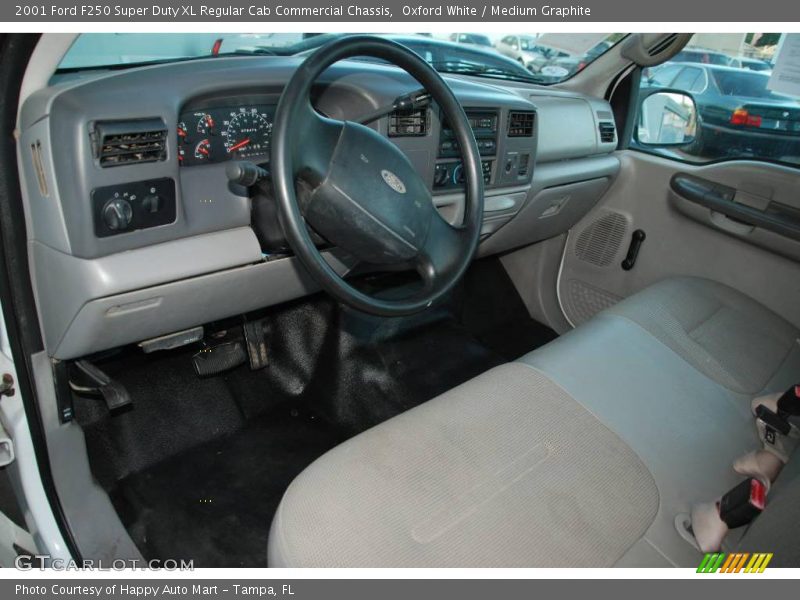 Oxford White / Medium Graphite 2001 Ford F250 Super Duty XL Regular Cab Commercial Chassis
