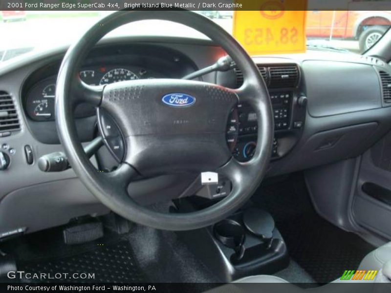 Bright Island Blue Metallic / Dark Graphite 2001 Ford Ranger Edge SuperCab 4x4