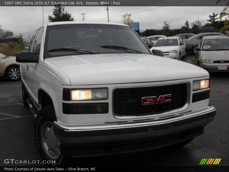 Olympic White / Red 1997 GMC Sierra 1500 SLT Extended Cab 4x4