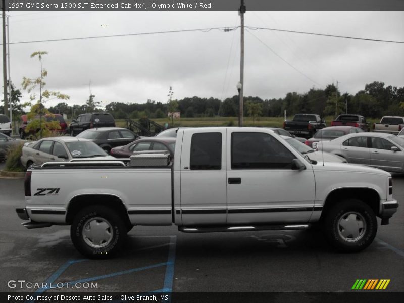 Olympic White / Red 1997 GMC Sierra 1500 SLT Extended Cab 4x4