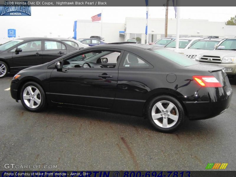 Nighthawk Black Pearl / Black 2008 Honda Civic EX Coupe