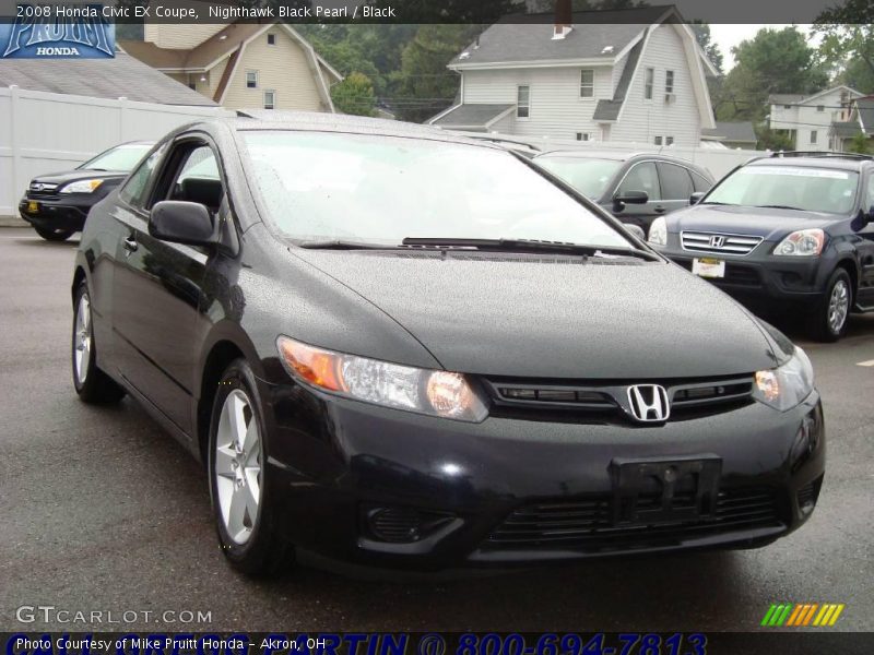 Nighthawk Black Pearl / Black 2008 Honda Civic EX Coupe