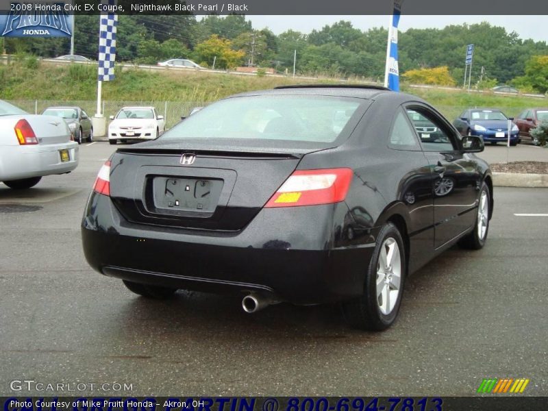 Nighthawk Black Pearl / Black 2008 Honda Civic EX Coupe