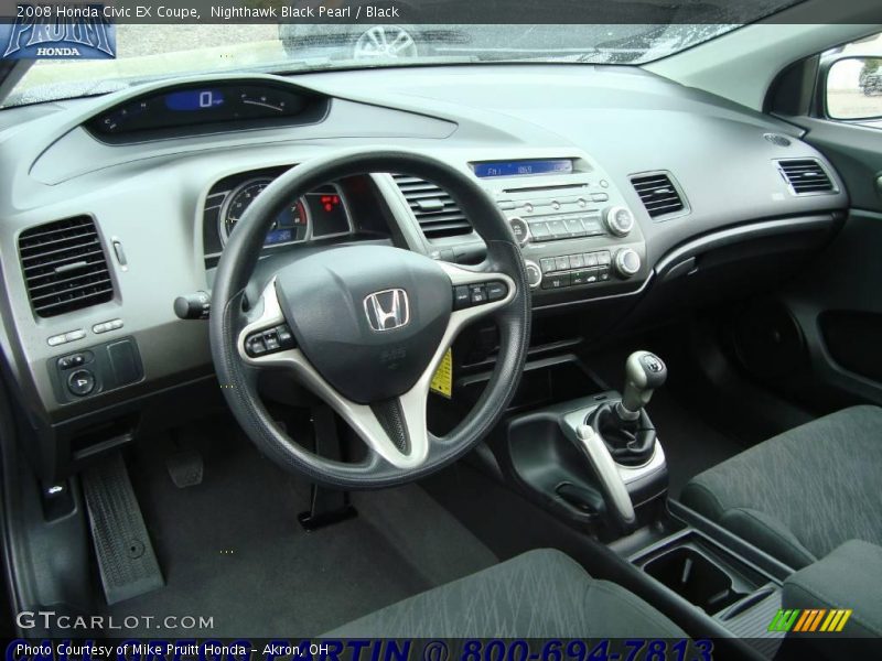 Nighthawk Black Pearl / Black 2008 Honda Civic EX Coupe