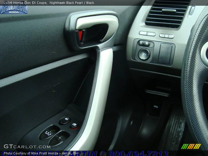 Nighthawk Black Pearl / Black 2008 Honda Civic EX Coupe