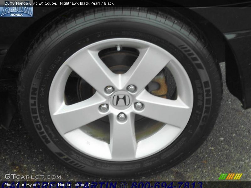 Nighthawk Black Pearl / Black 2008 Honda Civic EX Coupe