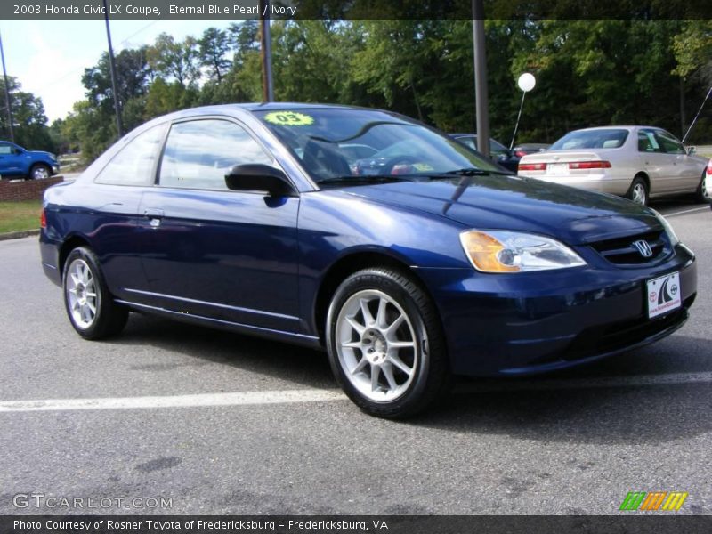 Eternal Blue Pearl / Ivory 2003 Honda Civic LX Coupe