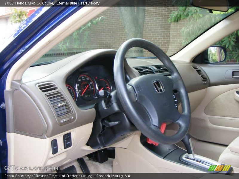 Eternal Blue Pearl / Ivory 2003 Honda Civic LX Coupe