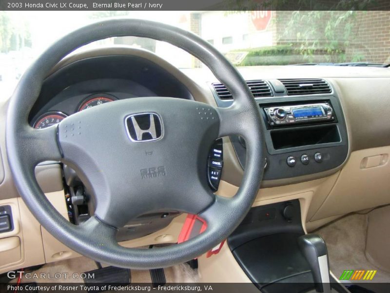 Eternal Blue Pearl / Ivory 2003 Honda Civic LX Coupe