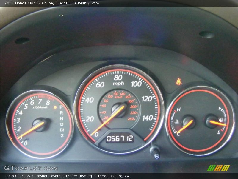 Eternal Blue Pearl / Ivory 2003 Honda Civic LX Coupe