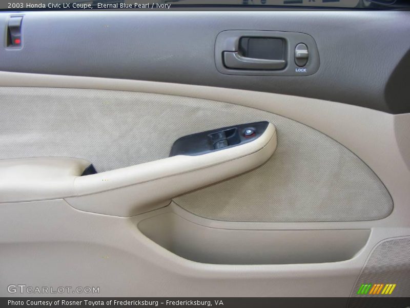 Eternal Blue Pearl / Ivory 2003 Honda Civic LX Coupe