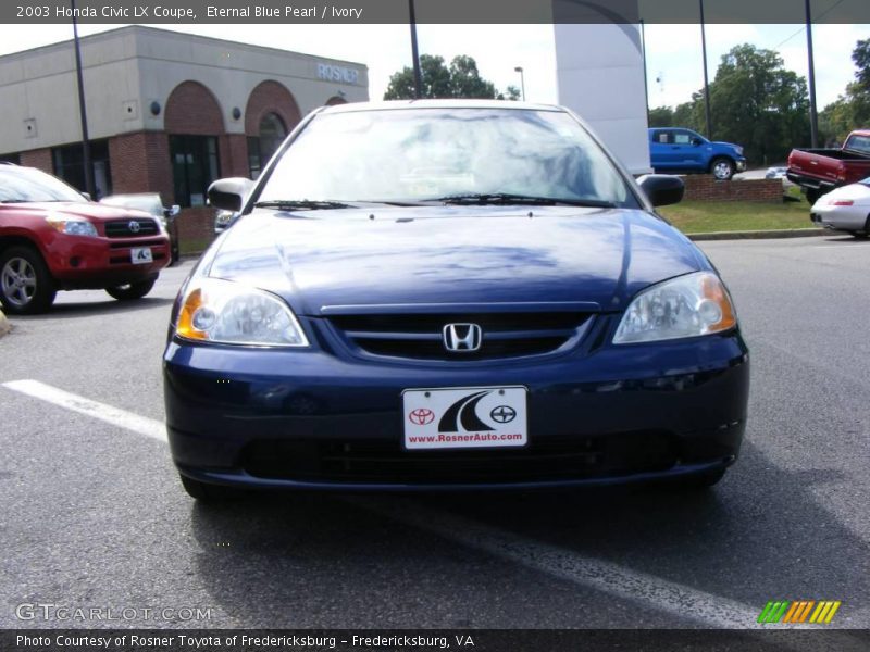 Eternal Blue Pearl / Ivory 2003 Honda Civic LX Coupe