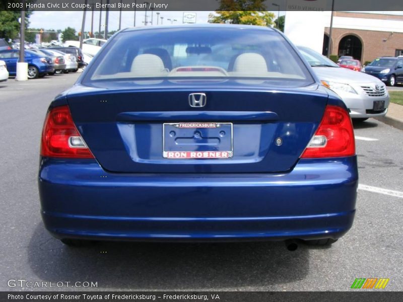 Eternal Blue Pearl / Ivory 2003 Honda Civic LX Coupe