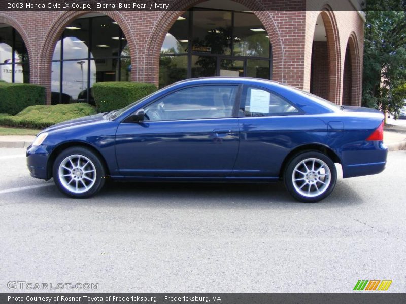 Eternal Blue Pearl / Ivory 2003 Honda Civic LX Coupe