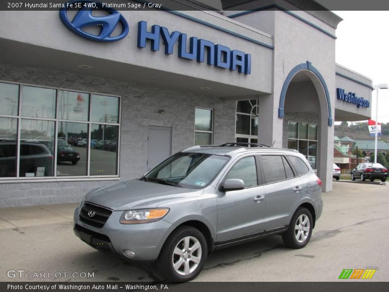 Platinum Sage / Gray 2007 Hyundai Santa Fe SE 4WD