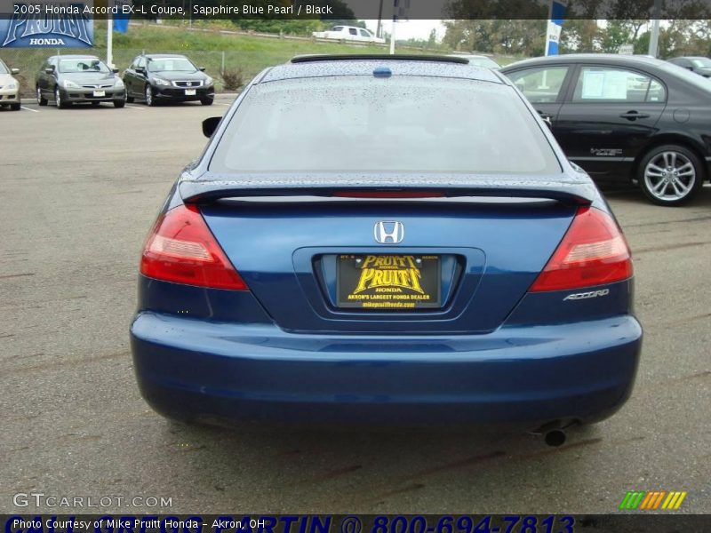 Sapphire Blue Pearl / Black 2005 Honda Accord EX-L Coupe