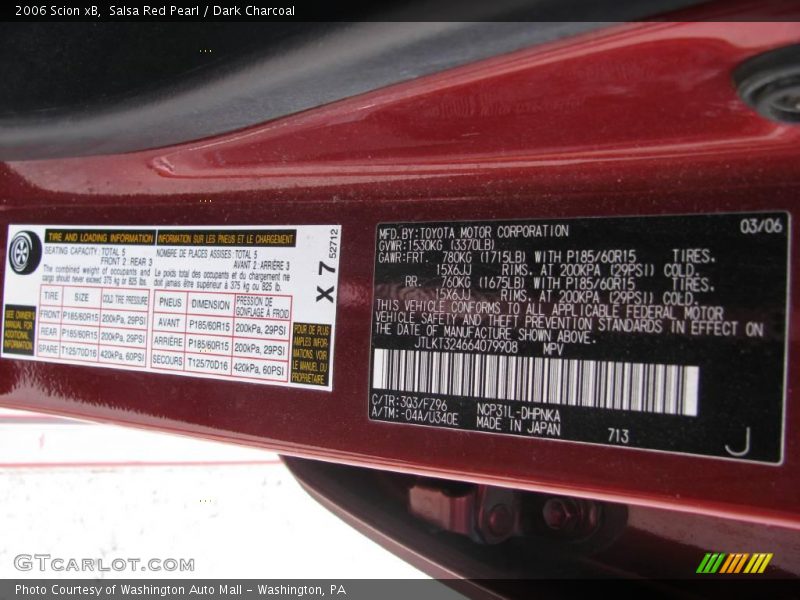 Salsa Red Pearl / Dark Charcoal 2006 Scion xB