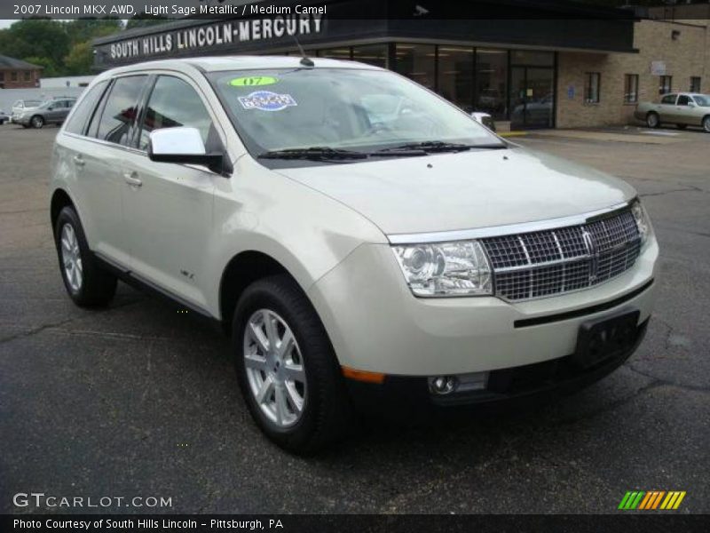 Light Sage Metallic / Medium Camel 2007 Lincoln MKX AWD
