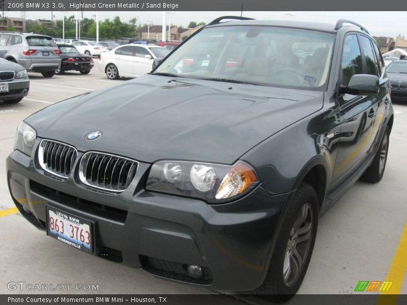 Highland Green Metallic / Sand Beige 2006 BMW X3 3.0i