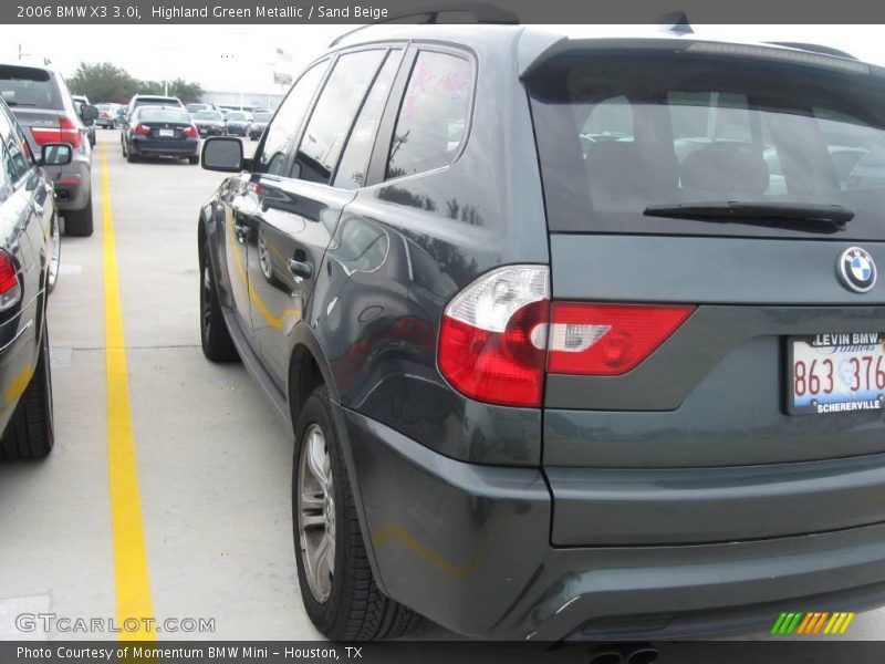 Highland Green Metallic / Sand Beige 2006 BMW X3 3.0i