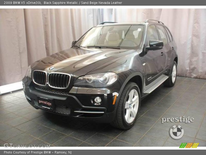 Black Sapphire Metallic / Sand Beige Nevada Leather 2009 BMW X5 xDrive30i