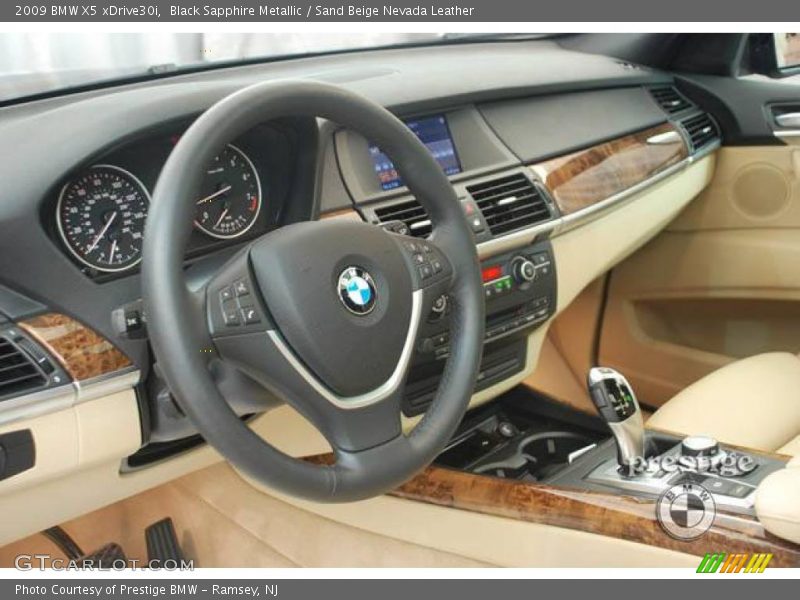 Black Sapphire Metallic / Sand Beige Nevada Leather 2009 BMW X5 xDrive30i