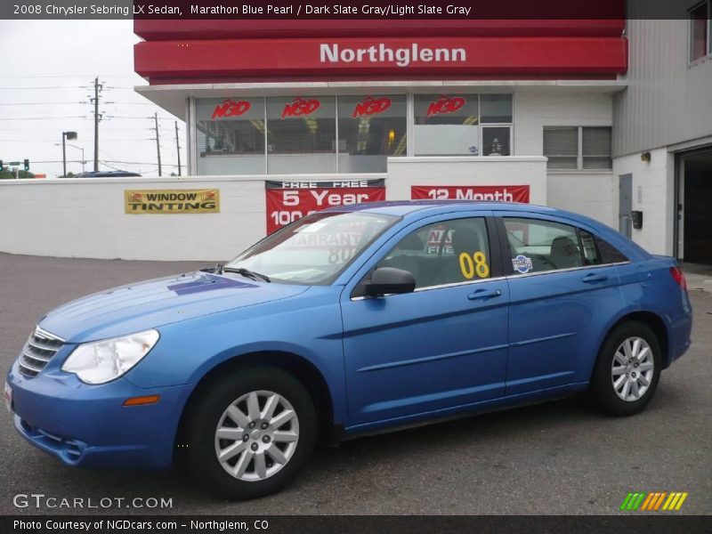 Marathon Blue Pearl / Dark Slate Gray/Light Slate Gray 2008 Chrysler Sebring LX Sedan