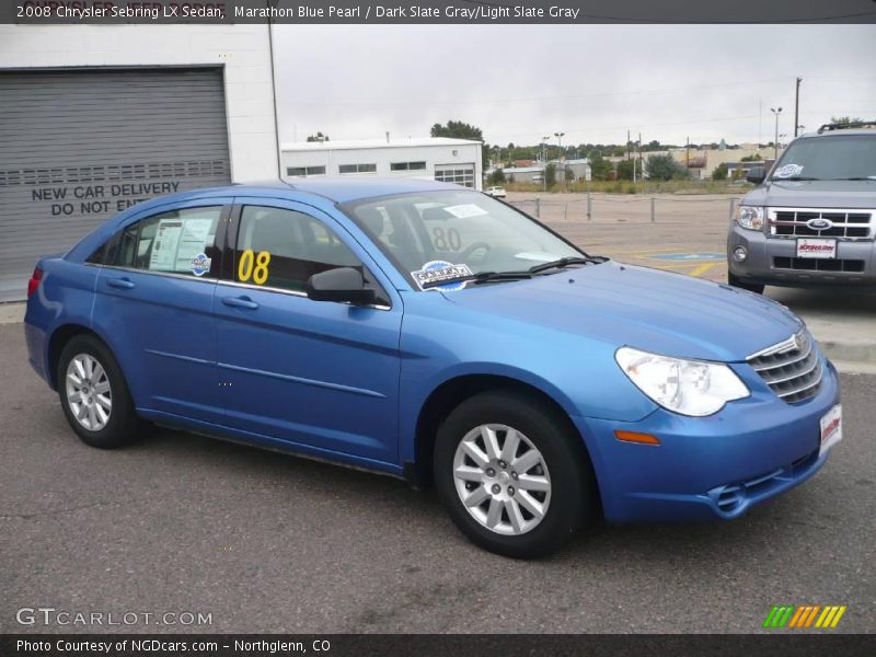 Marathon Blue Pearl / Dark Slate Gray/Light Slate Gray 2008 Chrysler Sebring LX Sedan