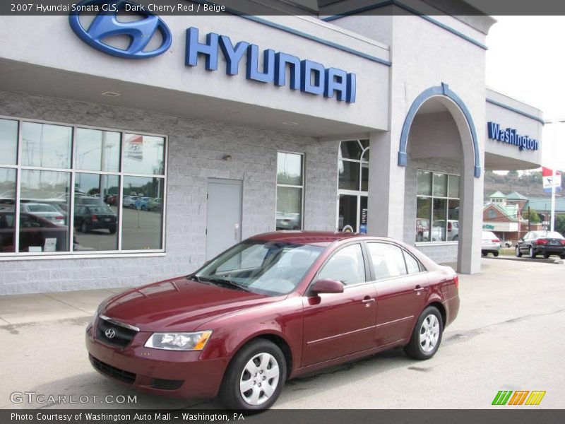 Dark Cherry Red / Beige 2007 Hyundai Sonata GLS