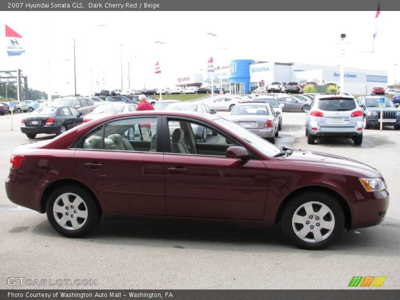 Dark Cherry Red / Beige 2007 Hyundai Sonata GLS