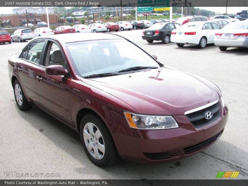 Dark Cherry Red / Beige 2007 Hyundai Sonata GLS