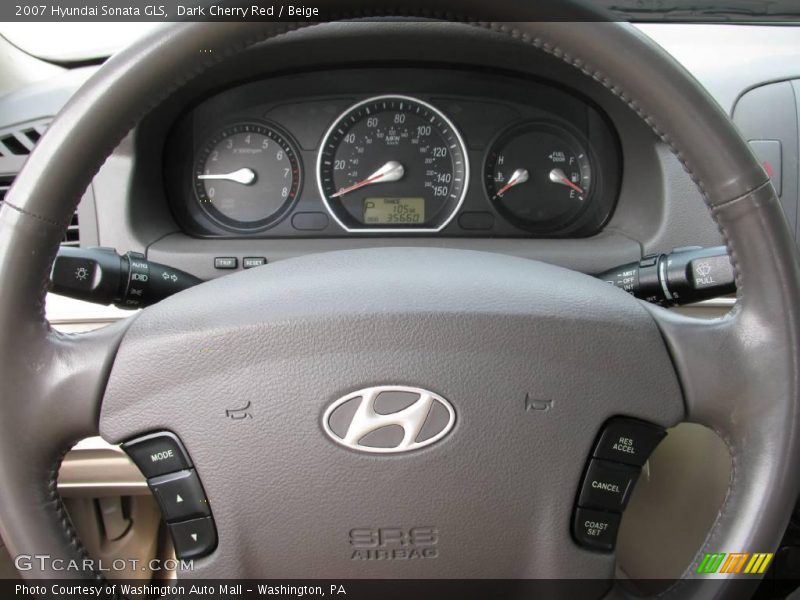 Dark Cherry Red / Beige 2007 Hyundai Sonata GLS