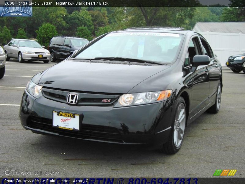Nighthawk Black Pearl / Black 2008 Honda Civic Si Sedan