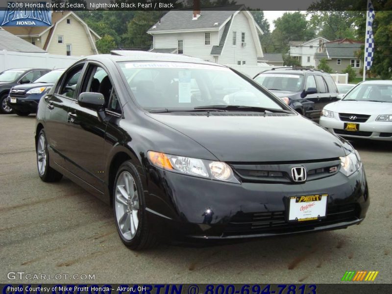 Nighthawk Black Pearl / Black 2008 Honda Civic Si Sedan