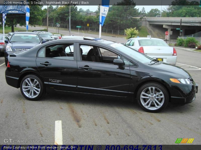 Nighthawk Black Pearl / Black 2008 Honda Civic Si Sedan