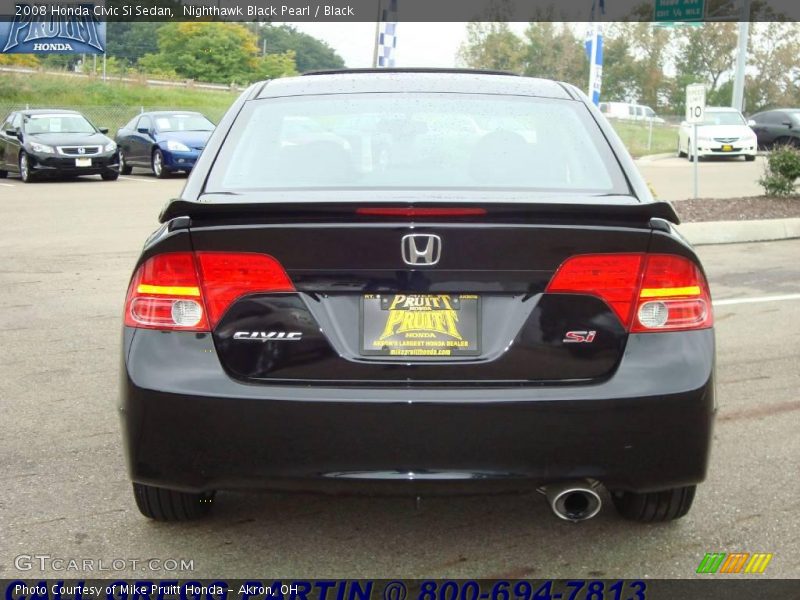 Nighthawk Black Pearl / Black 2008 Honda Civic Si Sedan