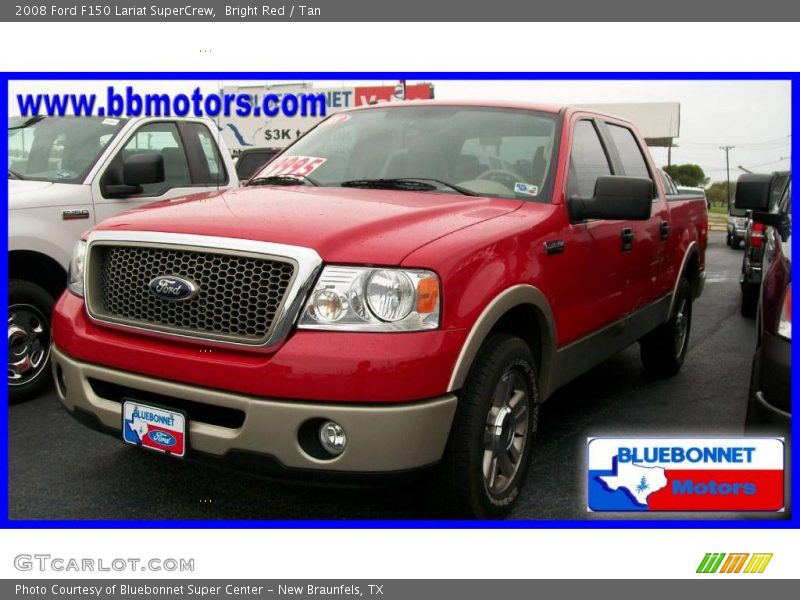 Bright Red / Tan 2008 Ford F150 Lariat SuperCrew