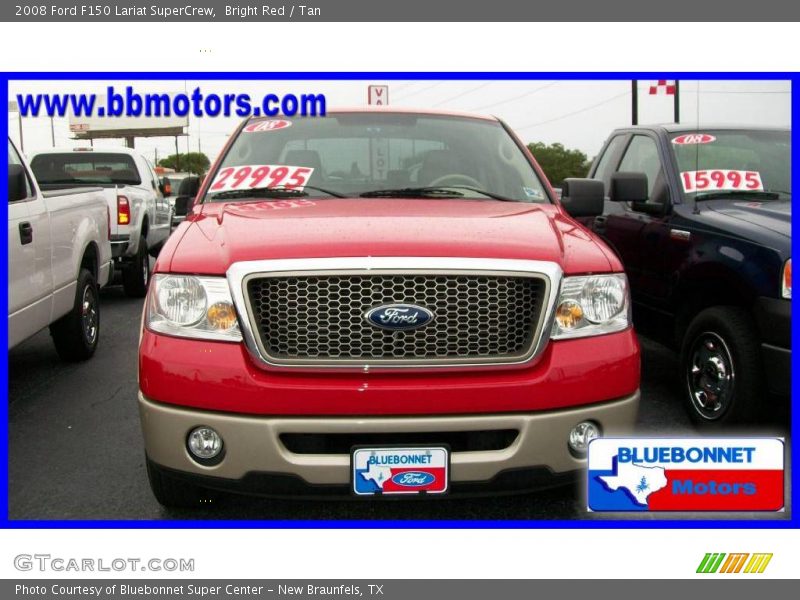 Bright Red / Tan 2008 Ford F150 Lariat SuperCrew